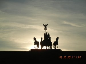 Sunset behind Brandenburger Tor